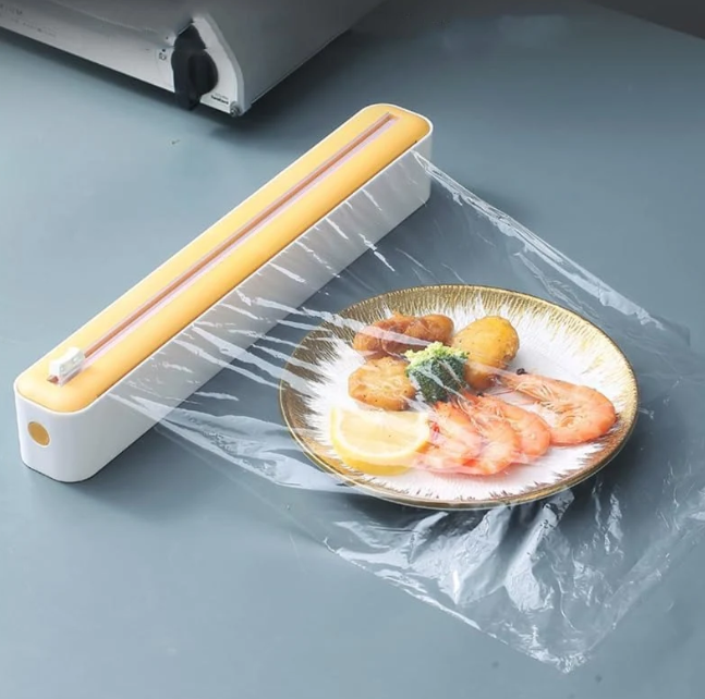 Plastic Food Wrap Dispenser With Cutter