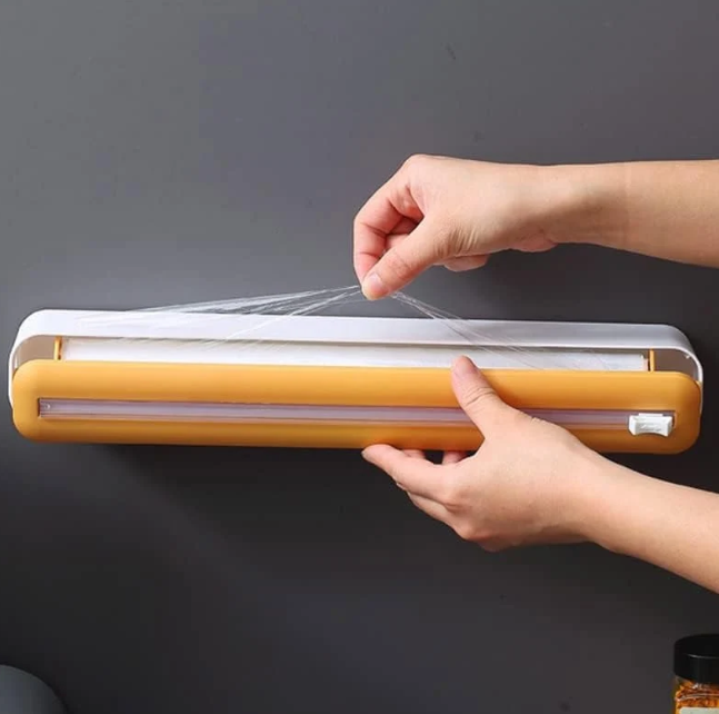 Plastic Food Wrap Dispenser With Cutter