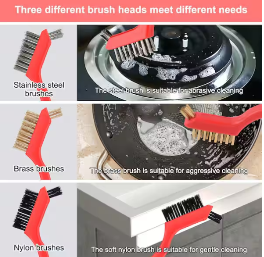 Wire Brush Kitchen Tool Set of 3