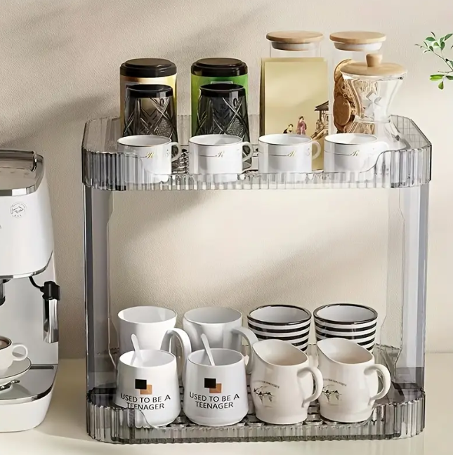 Double Layer Acrylic Multi Purpose Storage Rack