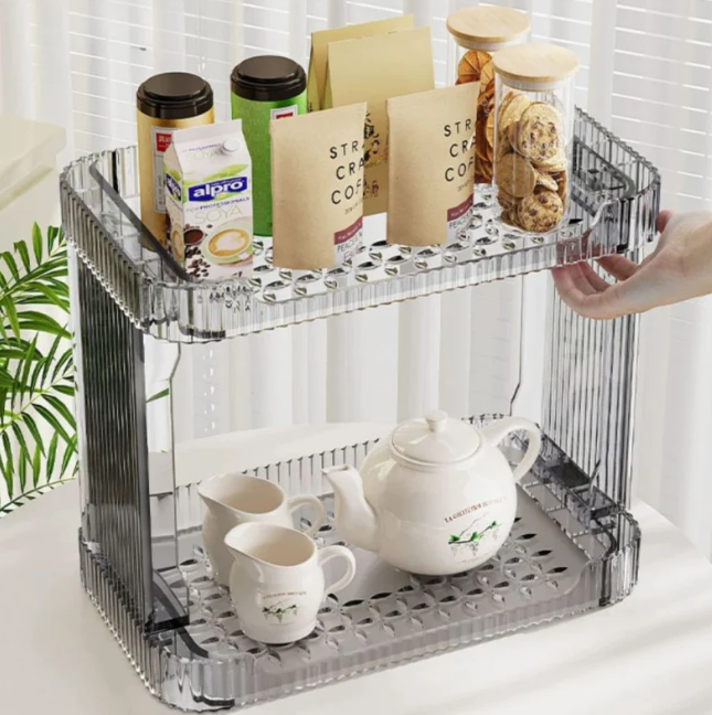 Double Layer Acrylic Multi Purpose Storage Rack