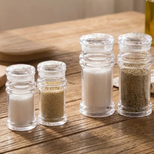 Acrylic Salt &amp; Pepper Shaker Transparent Spice Dispenser