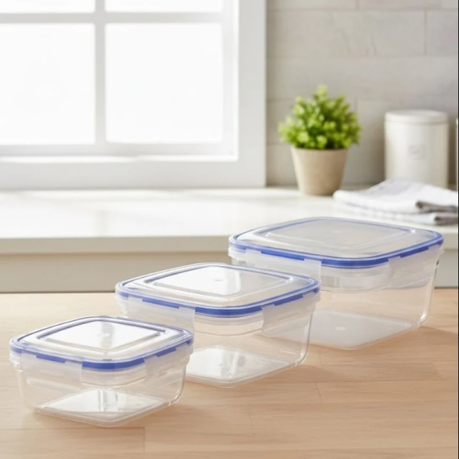 Food Container Airtight 3 Piece Set Multi Size Storage