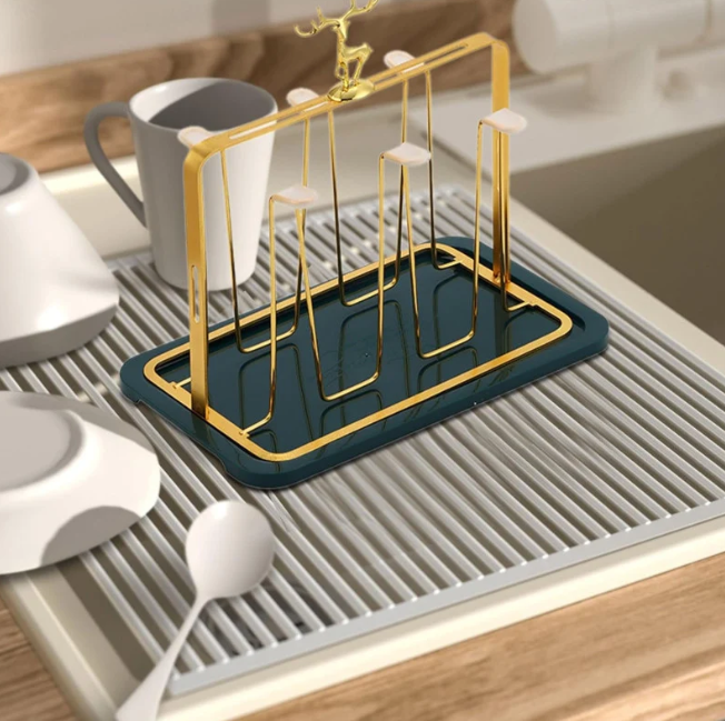 Glass Holder Rack Kitchen Cup &amp; Glass Organizer Stainless Steel (Just Stand)