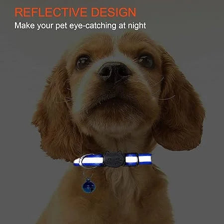 Pet Reflective Collar With Bell For Cat And Small Dog