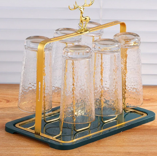 Glass Holder Rack Kitchen Cup &amp; Glass Organizer Stainless Steel (Just Stand)