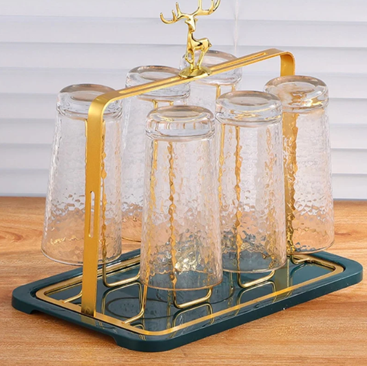Glass Holder Rack Kitchen Cup &amp; Glass Organizer Stainless Steel (Just Stand)
