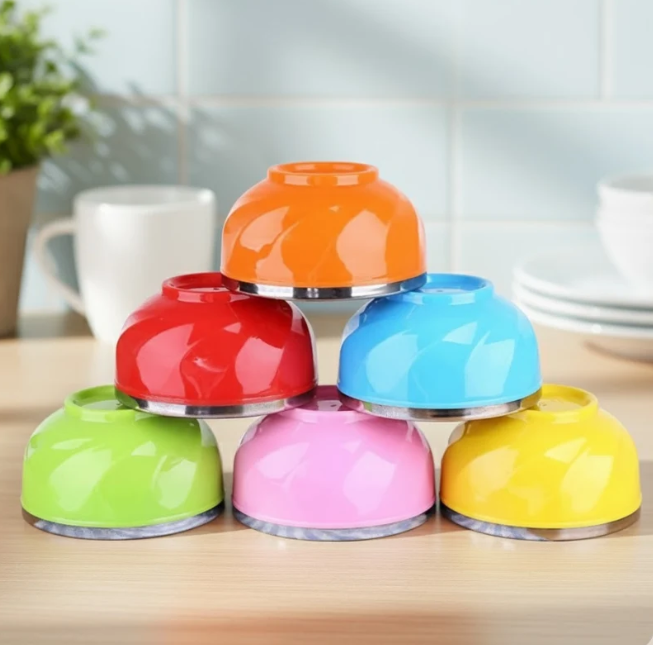 Colorful Double Layer Stainless Steel Bowl