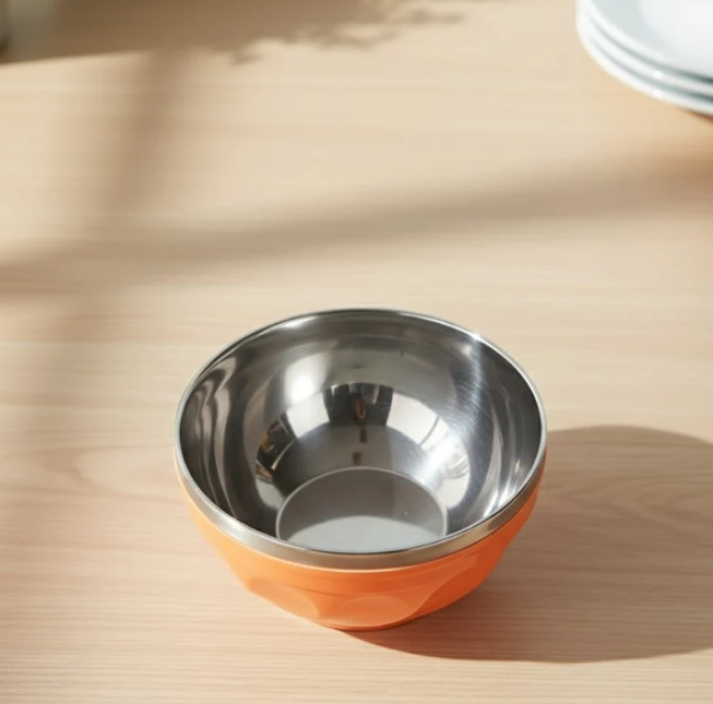 Colorful Double Layer Stainless Steel Bowl