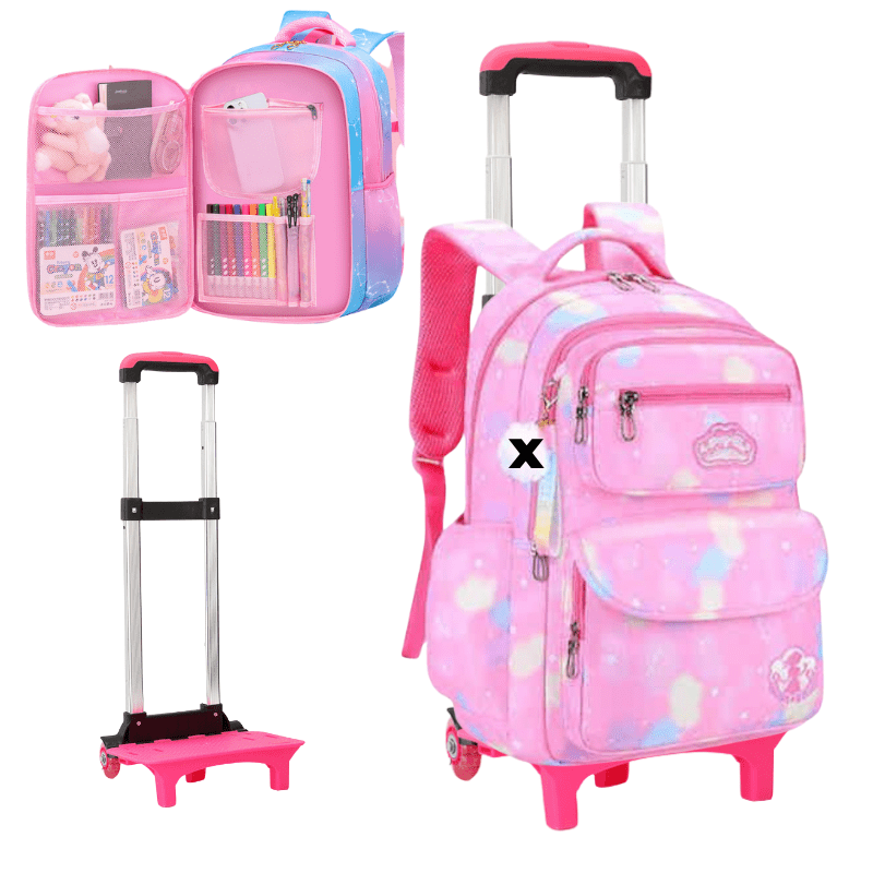 Girls Trolley School Bag Waterproof - 2 Wheels - image 1