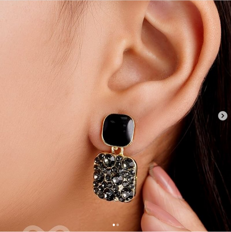 UNI-10222 - Black Diamond Gold  - Earring
