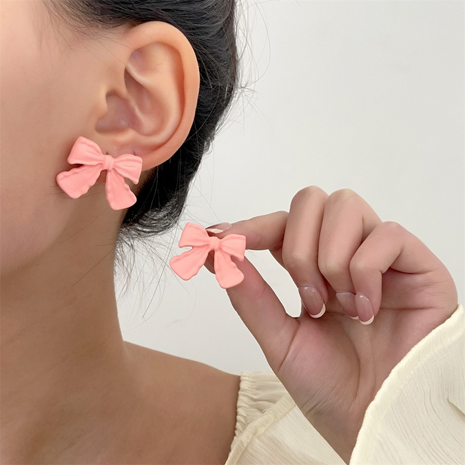 UNI-10975 - Pink Bow  - Earring