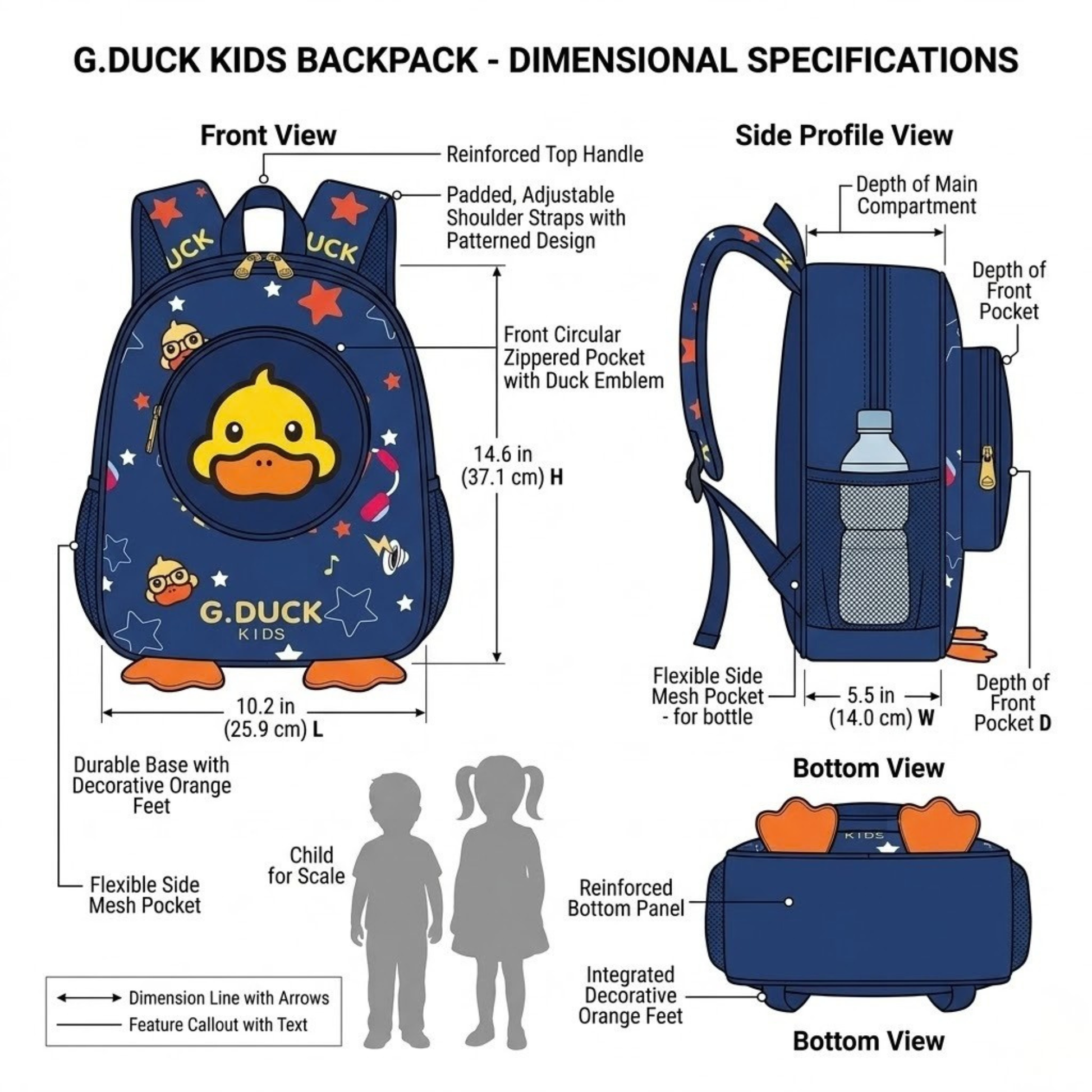 G.Duck Kids 14" Daily Backpack with Front Zipper - image 4