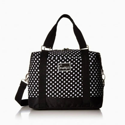Simplify Black White Polka Dot Ladies Weekender Bag Artificial
