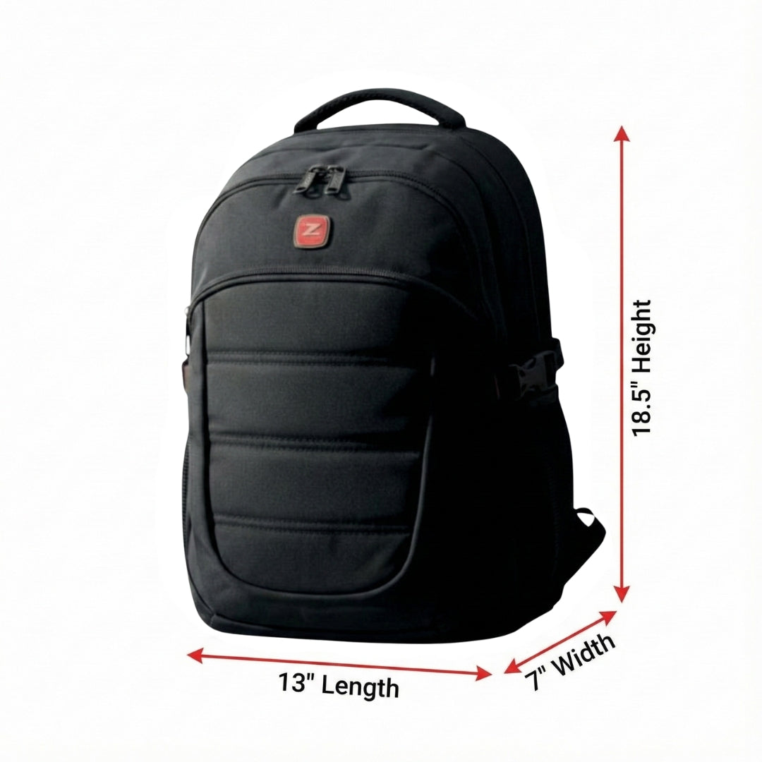 Premium Black Multi-Zip Backpack - image 2
