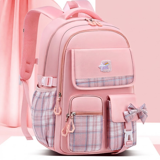Korean Style Pink Backpack for Teenage Girls - image 1