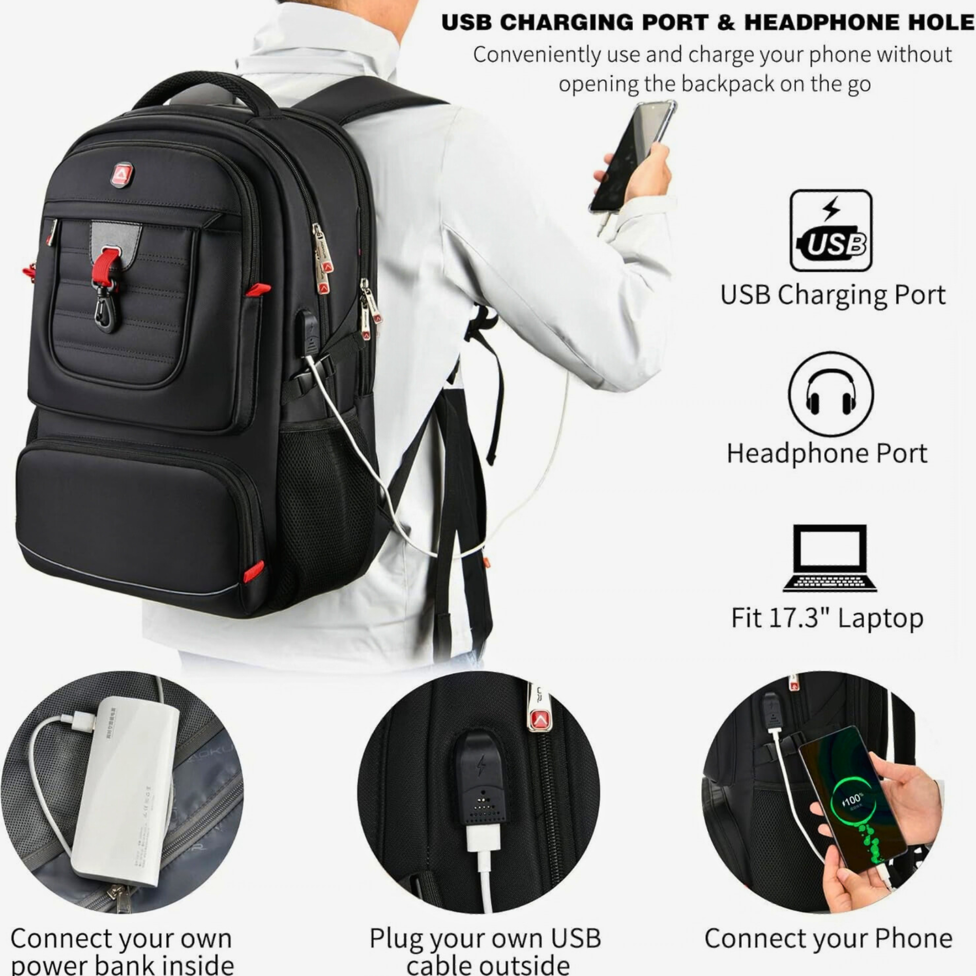 Aokur 17.5" Laptop Travel Backpack - image 3