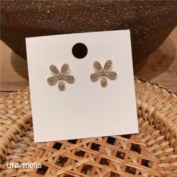 UNI-10085 - Diamonds Flower Gold - Earring