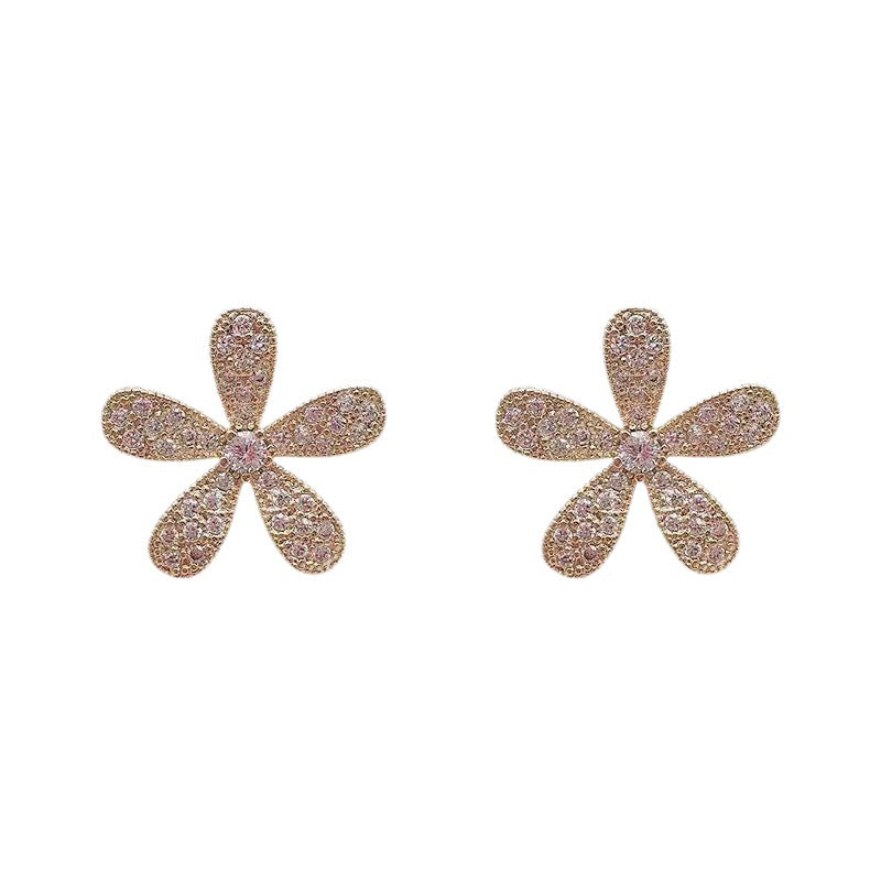 UNI-10085 - Diamonds Flower Gold - Earring