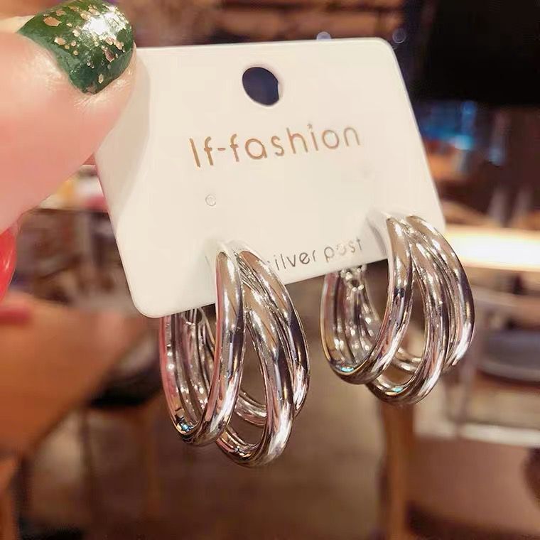 UNI-10081 - Gold & Silver Hoop - Earring