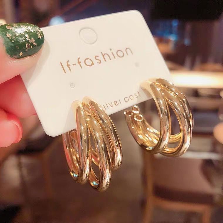 UNI-10081 - Gold & Silver Hoop - Earring