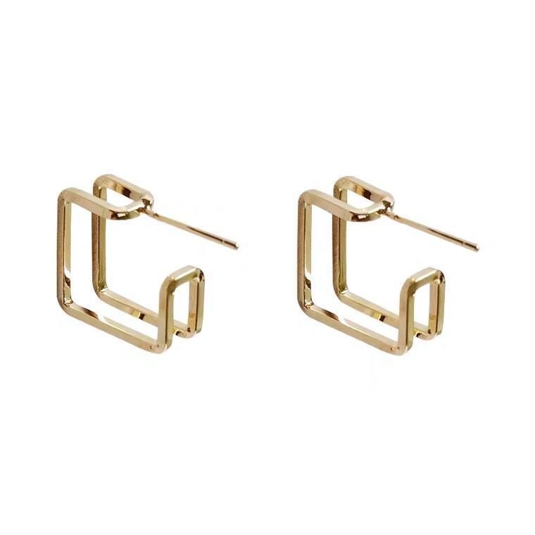 UNI-10101 - Geometric Square Gold - Earring