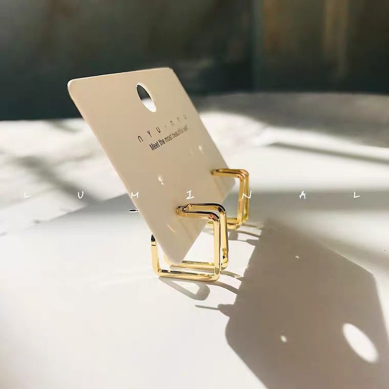 UNI-10101 - Geometric Square Gold - Earring