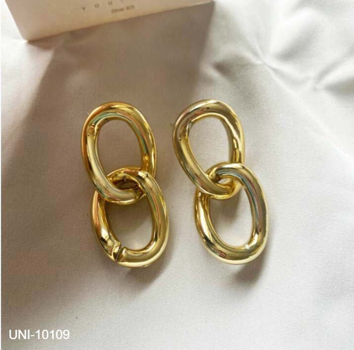 UNI-10109 - Gold  Glam Chain - Earring
