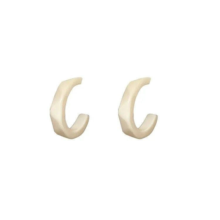 UNI-10113 -  Acrylic Brown & Off White - Earring