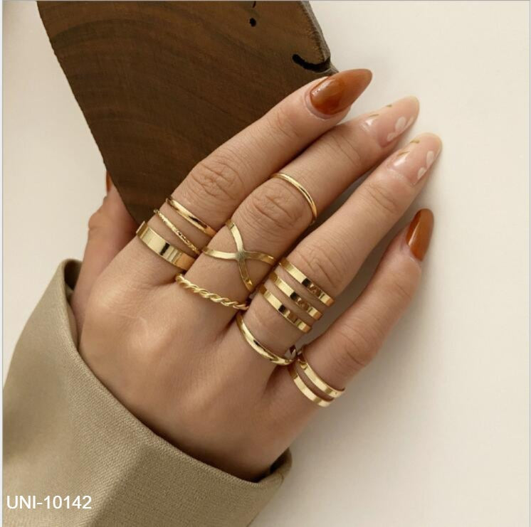 Classy Foiled Ring Set of 7
