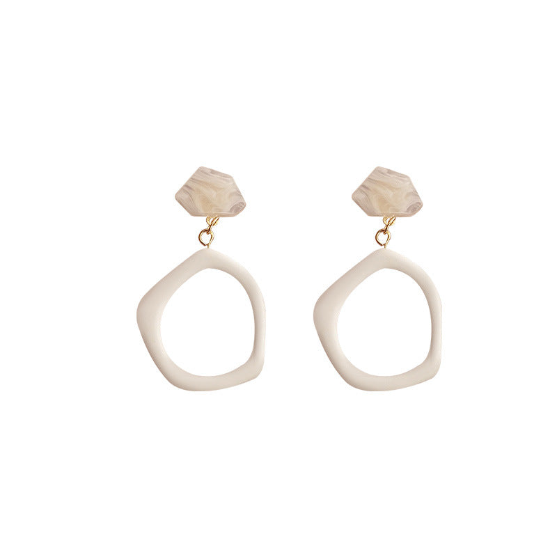 UNI-10027 - Acrylic White Stone - Earring