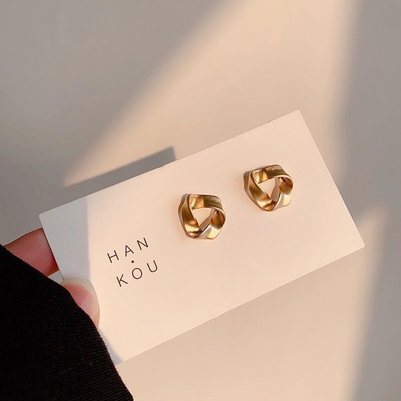 UNI-10045- Geometric Foiled Gold- Earring