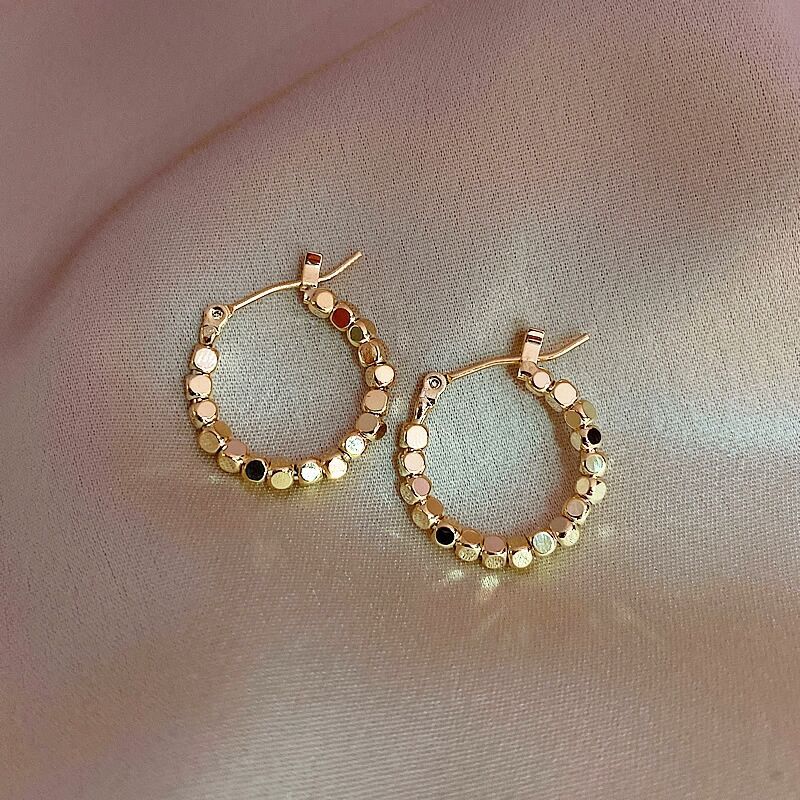 UNI-10067 -  Gold Foil Beads  - Earring