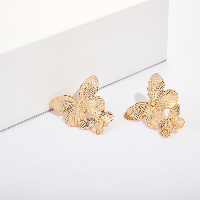 UNI-10144 - Butterfly Foiled Gold - Earring Style 1