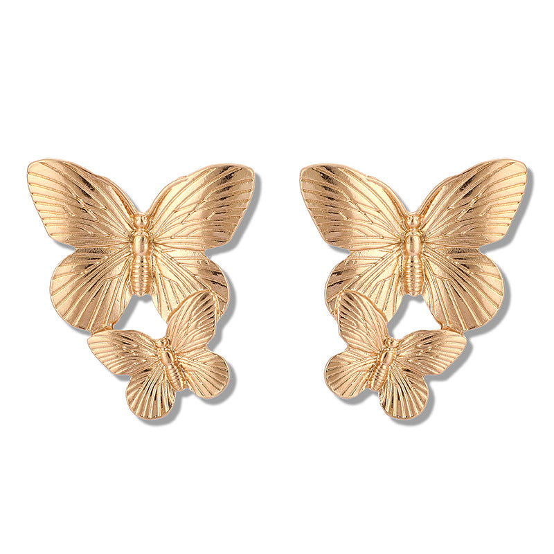 UNI-10144 - Butterfly Foiled Gold - Earring Style 1