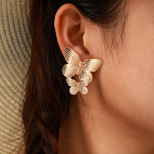 UNI-10144 - Butterfly Foiled Gold - Earring Style 1