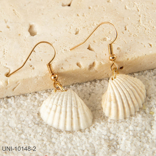 UNI-10148-2 - Sea Shell White  - Earring Style 2