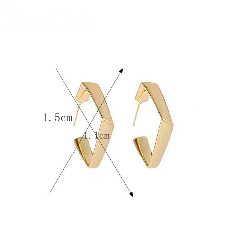 UNI-10216 - Foiled Square Gold - Earring