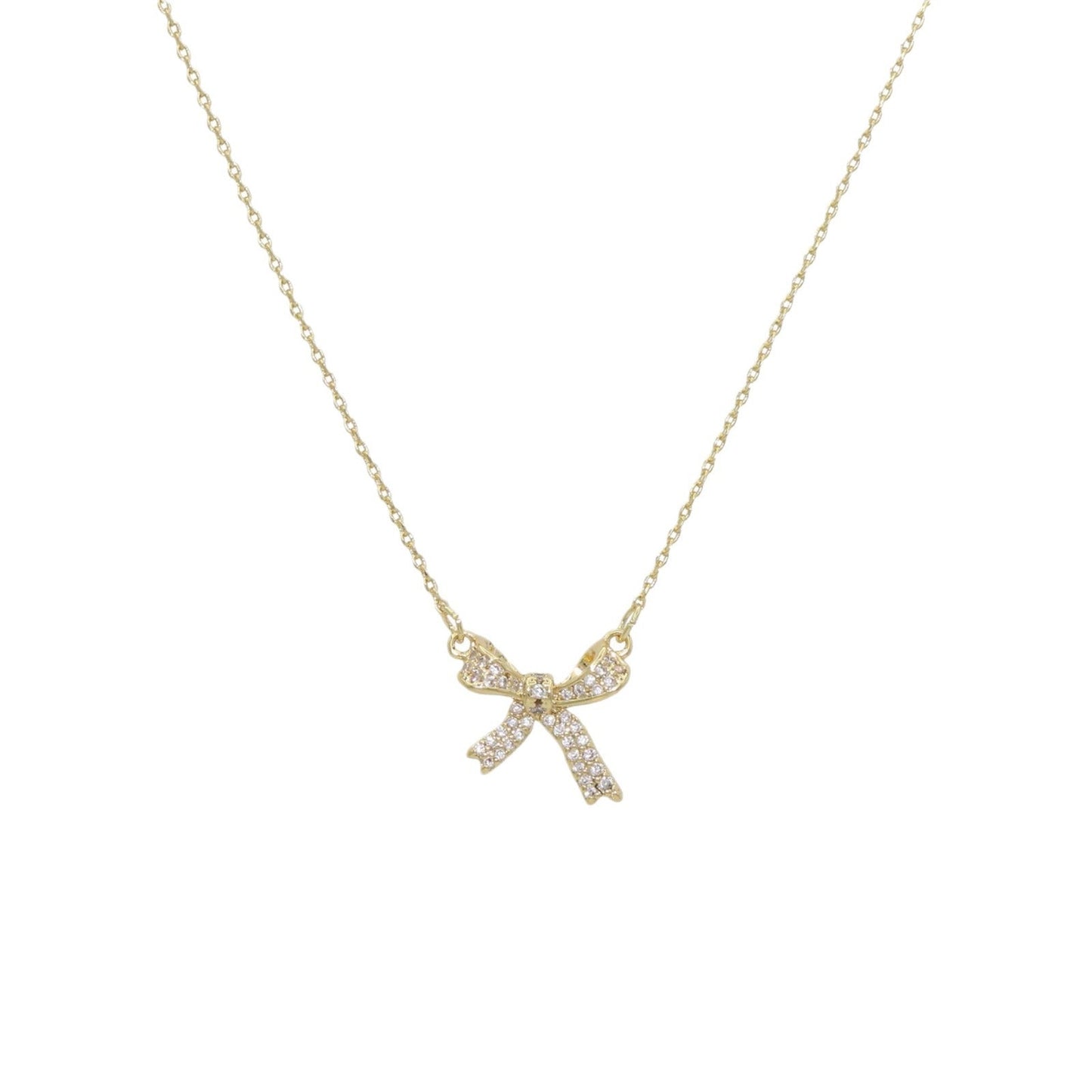 UNI-10233 - Bow Sparkle Gold - Necklace