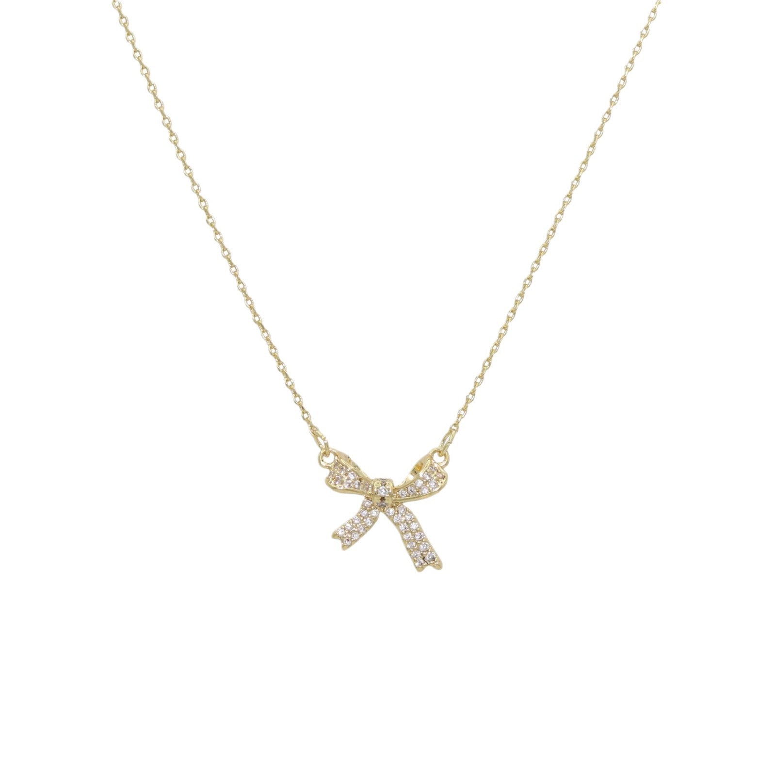 UNI-10233 - Bow Sparkle Gold - Necklace