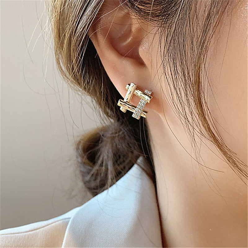 UNI-10240- Geometric Square - Earring
