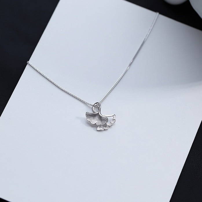 UNI-10245 - Almond Leaf Silver - Necklace