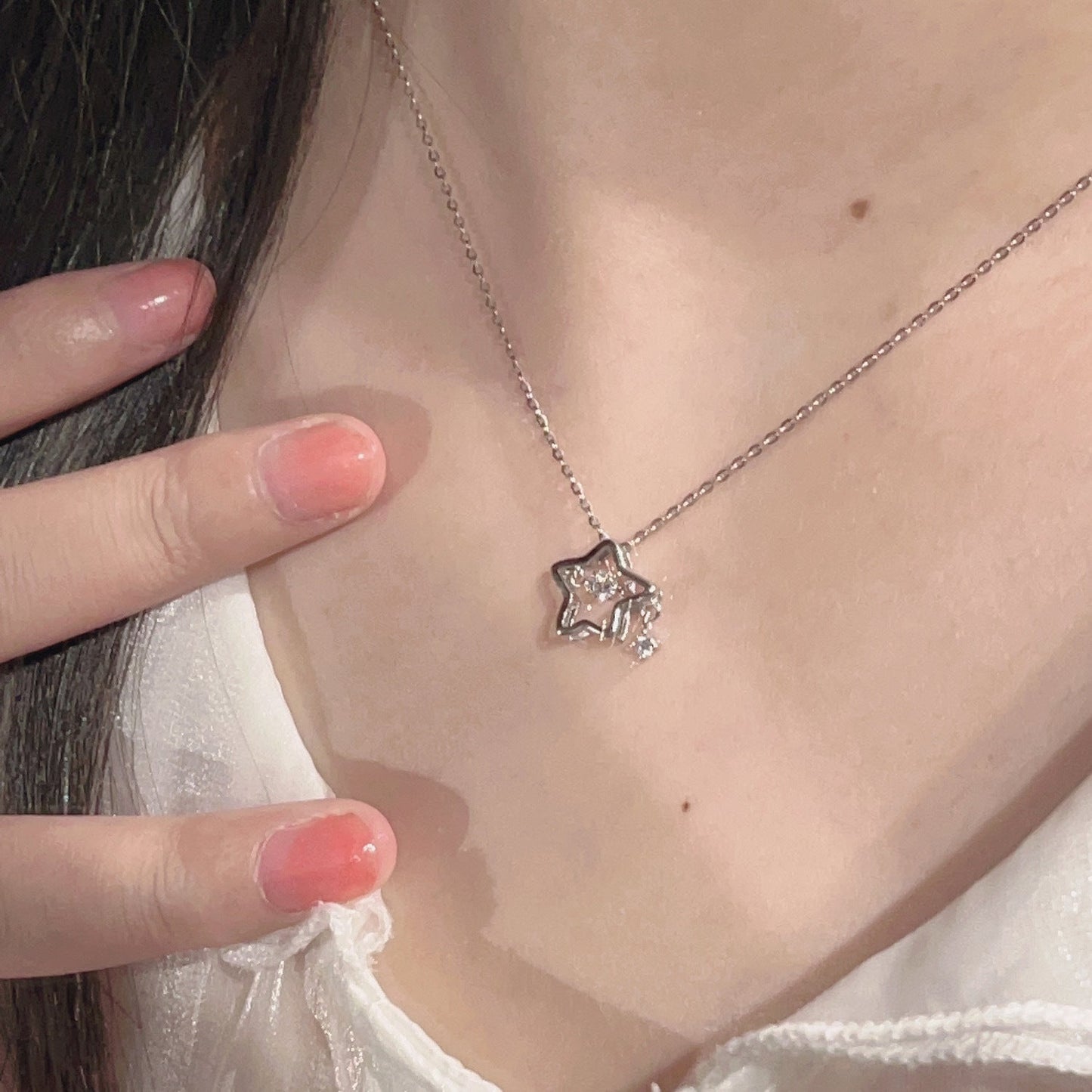 UNI-10254 - Silver Star - Necklace