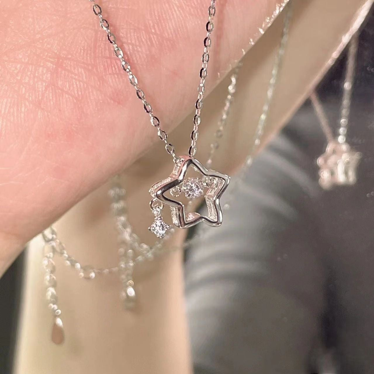 UNI-10254 - Silver Star - Necklace