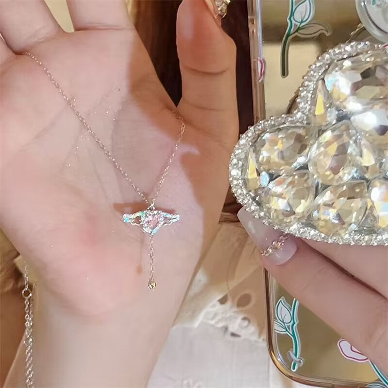 UNI-10282 - Sparkle Pink Heart - Necklace