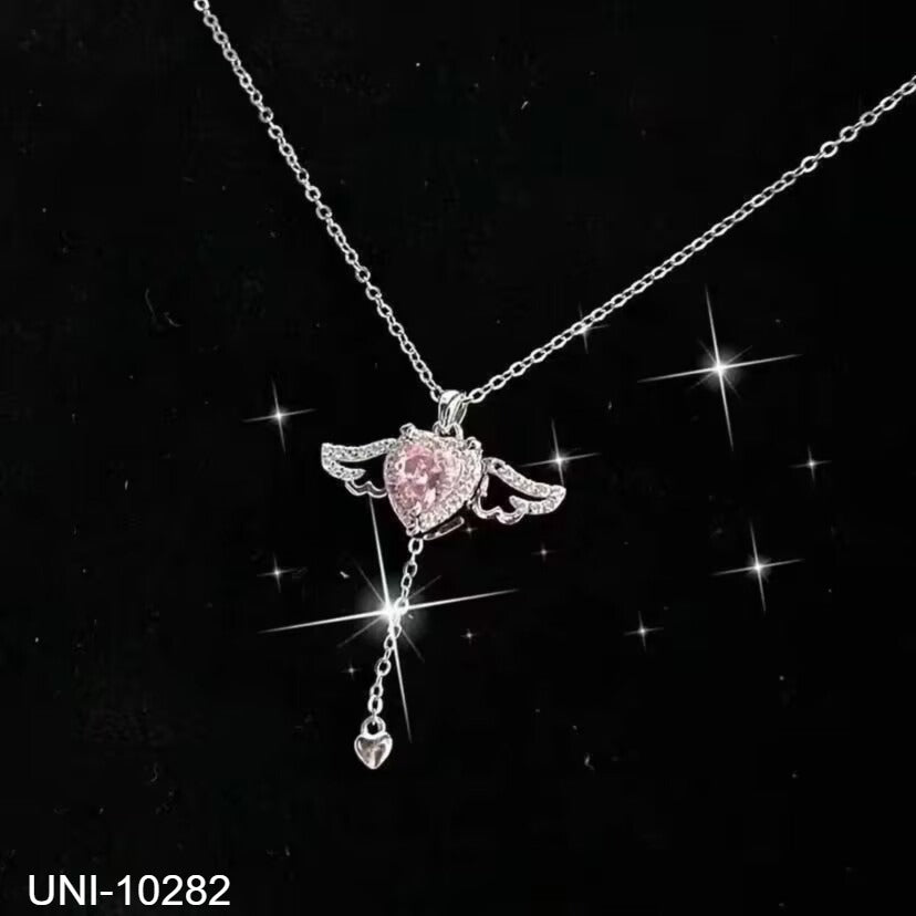UNI-10282 - Sparkle Pink Heart - Necklace
