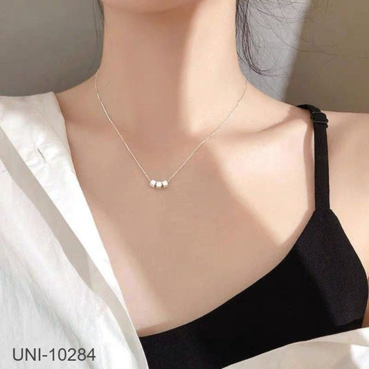 UNI-10284 - Silver Cube - Necklace