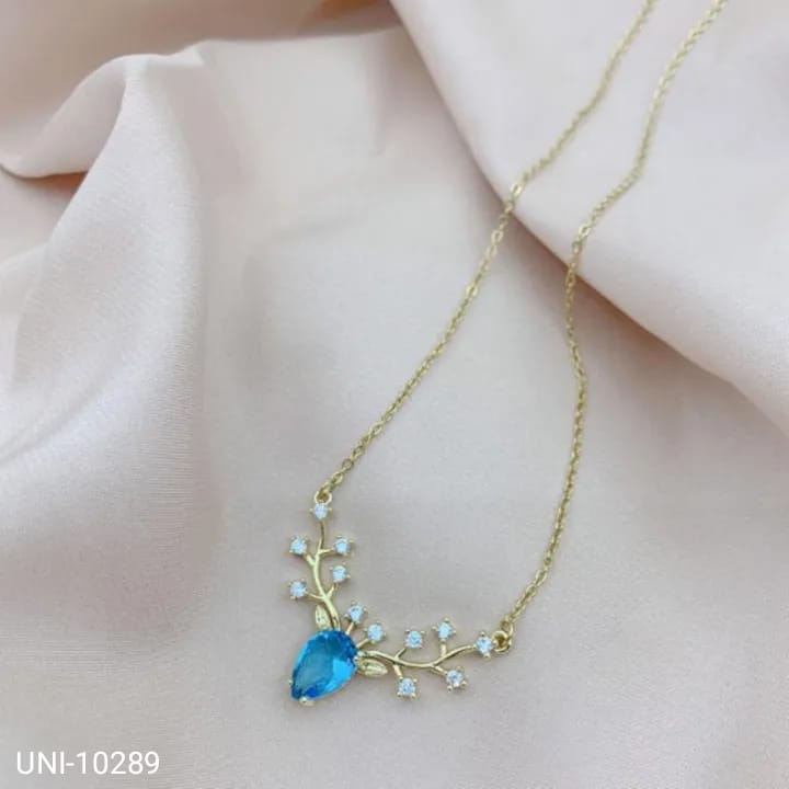 UNI-10289 - Blue Diamond Deer Gold - Necklace
