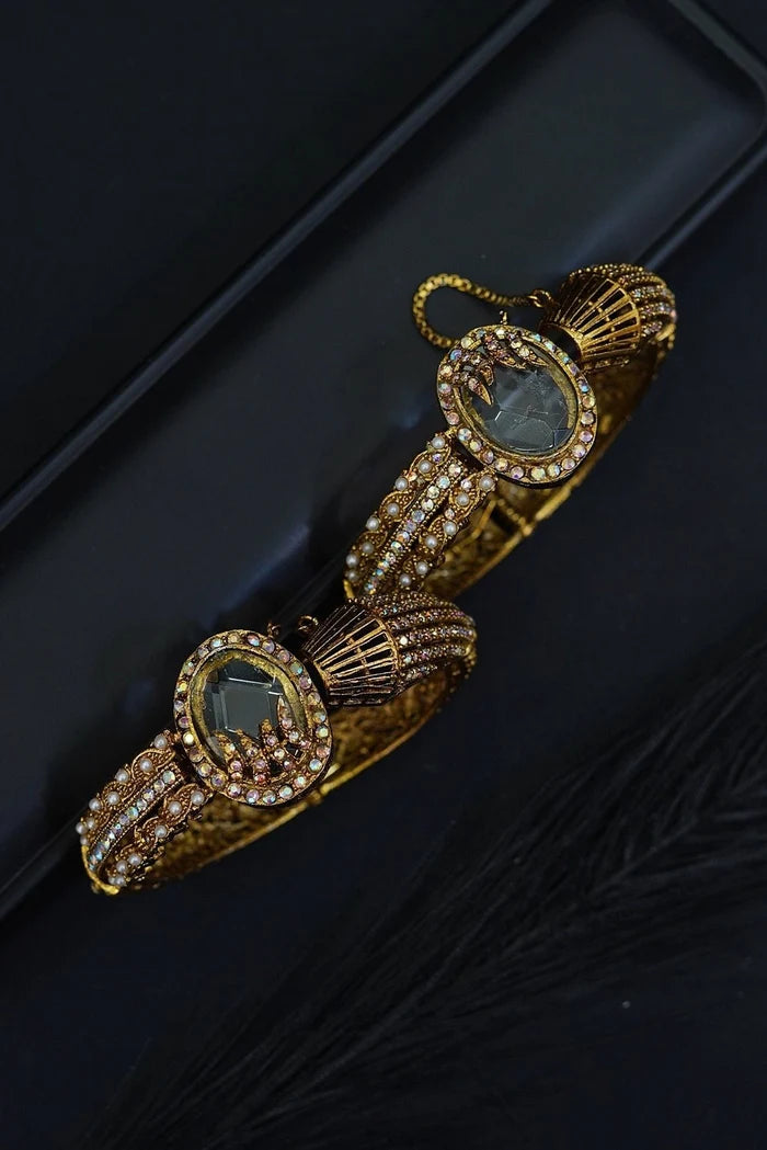 2 Pcs Antique Ottoman Style Gems Kangan