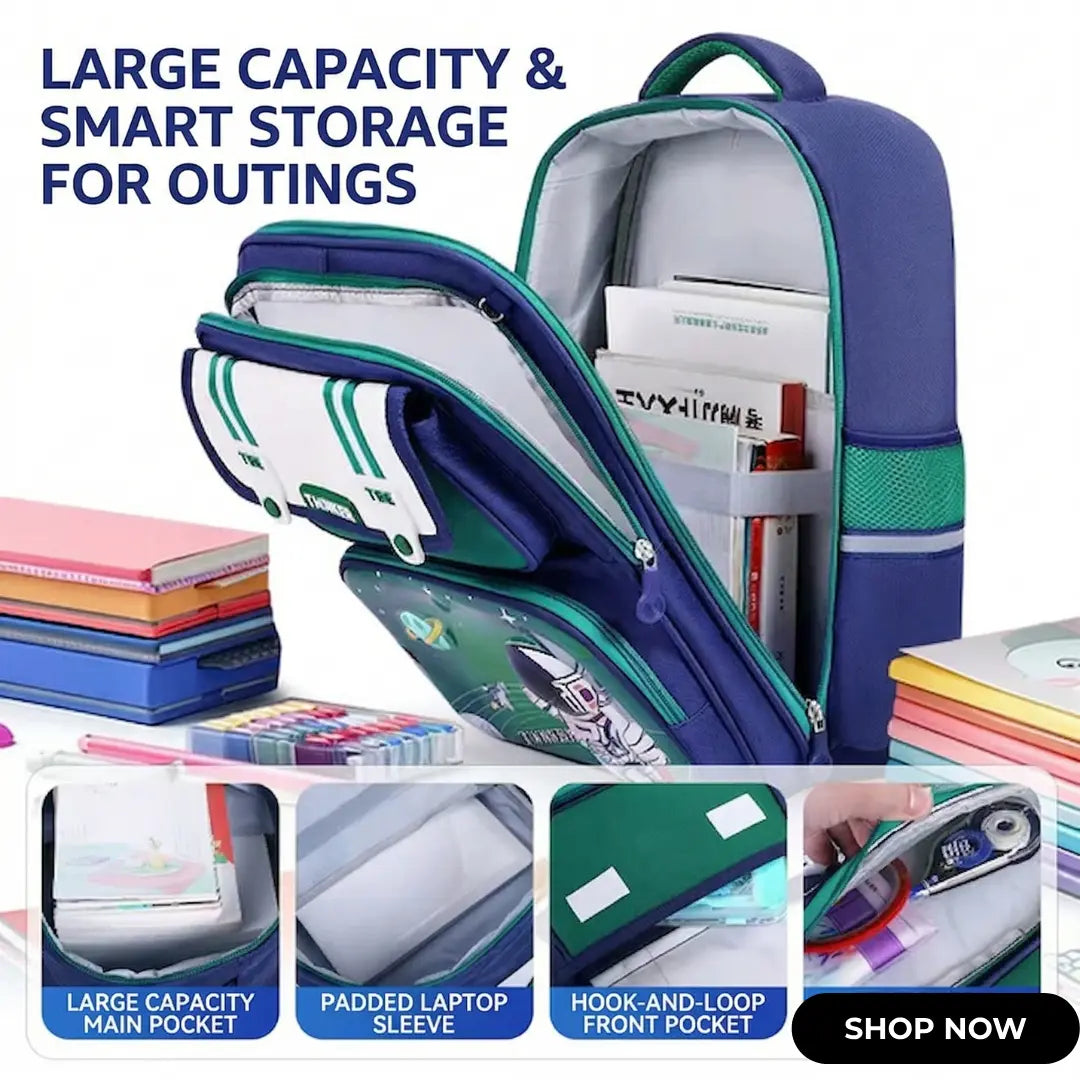 3D Space Astronaut Kids Backpack 1-3 Grade - image 4